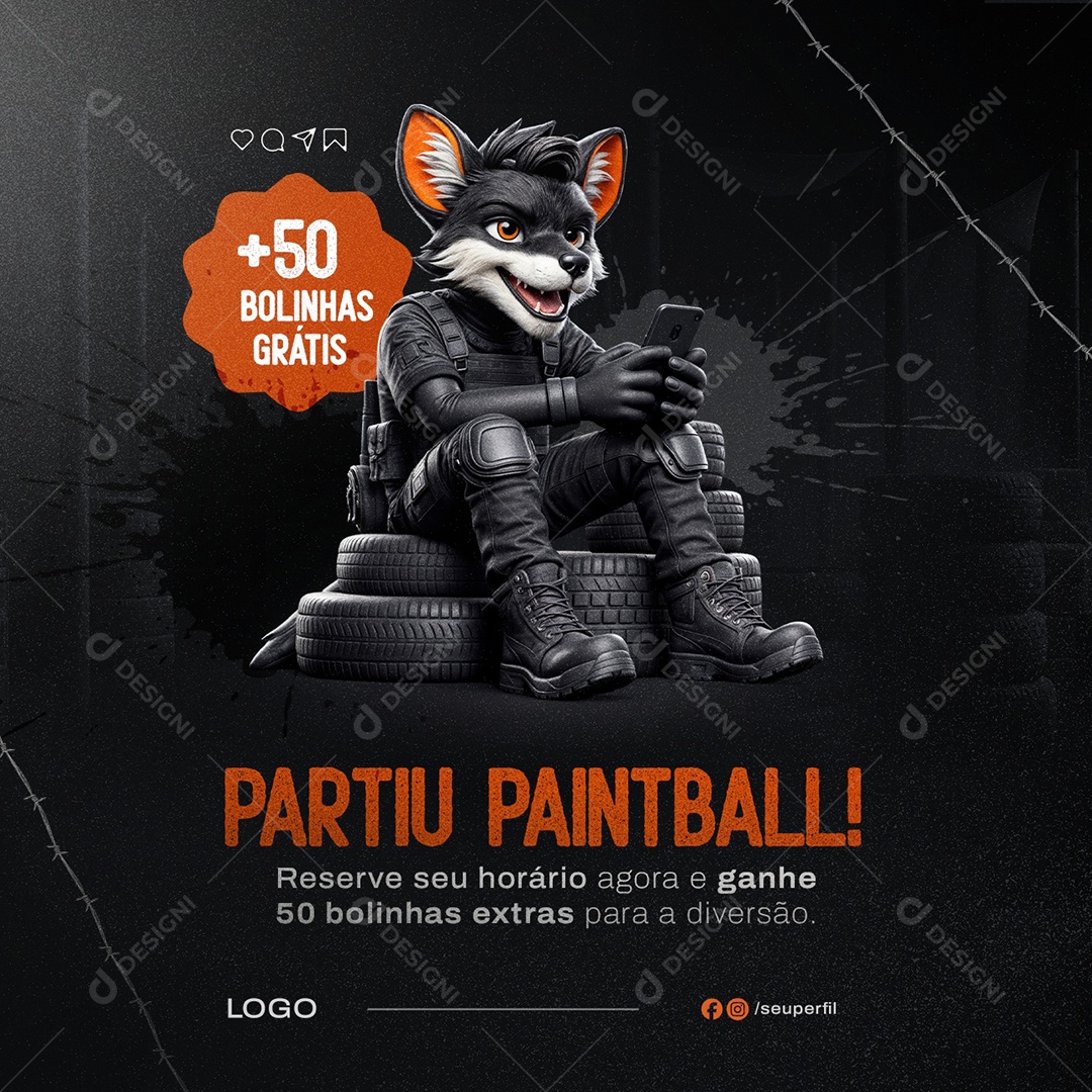 Partiu Paintball Social Media PSD Editável