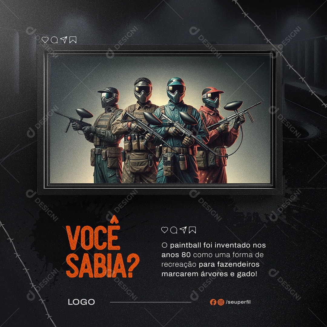 Paintball Você Sabia Social Media PSD Editável