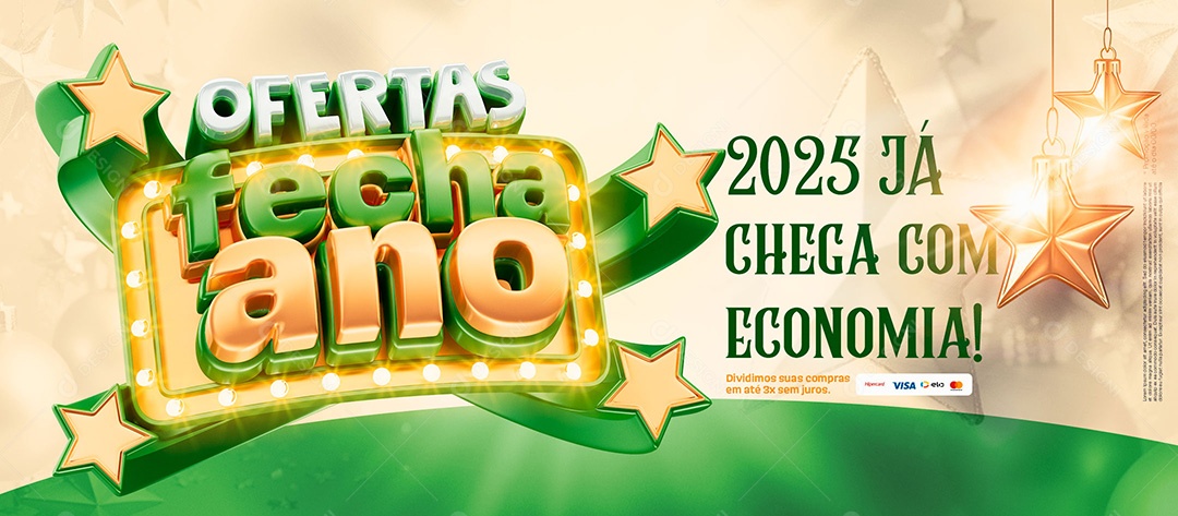 Banner Ofertas Fecha Ano Social Media PSD Editável
