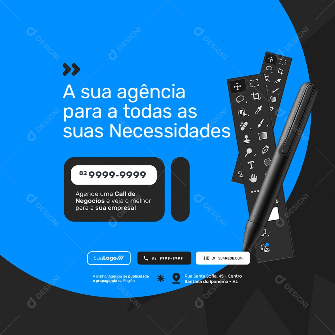 Agência de Publicidade A sua Agência para a Todas as Suas Nececidades Social Media PSD Editável