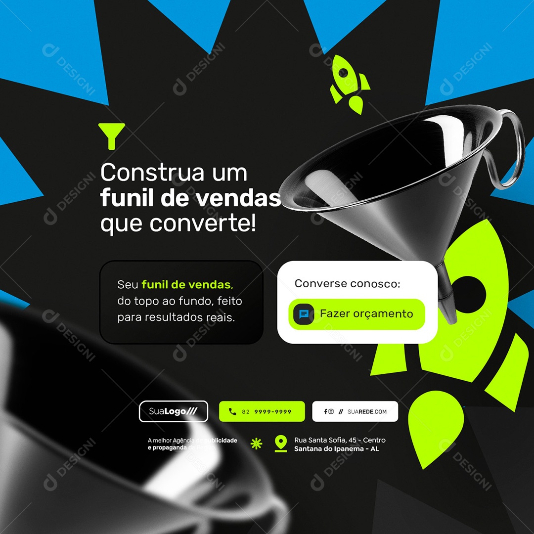 Agência de Publicidade Construa um Funil de Vendas Que Converte Social Media PSD Editável