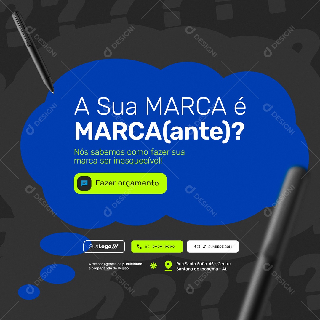 Agência de Publicidade Fazer Orçamento Social Media PSD Editável