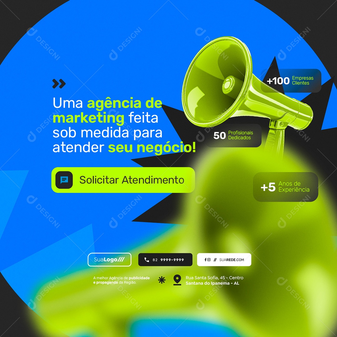 Agência de Publicidade Uma Agência de Marketing Social Media PSD Editável