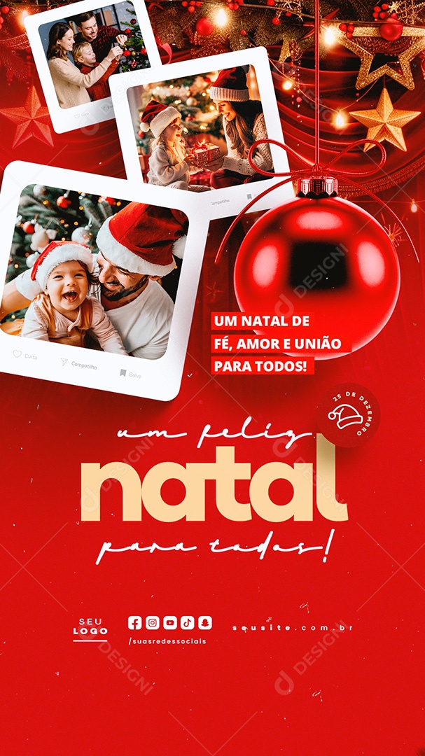 Story Um Feliz Natal 25 de Dezembro Social Media PSD Editável