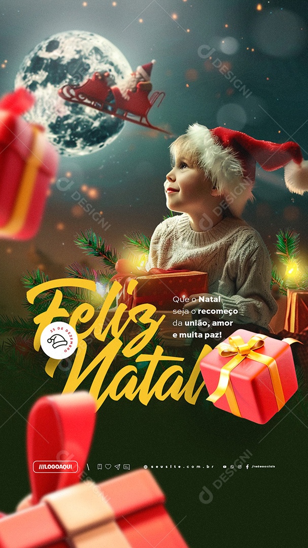 Merry Christmas Story 25 December Become the Social Media PSD Union Editable