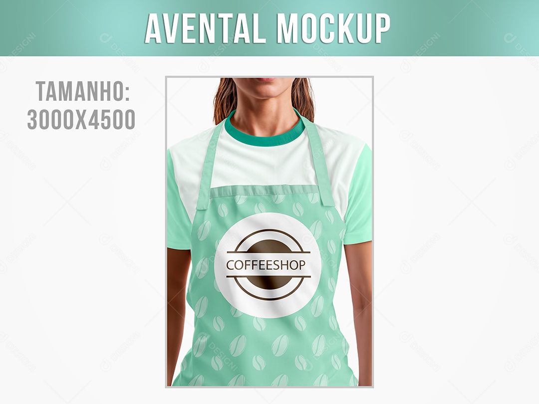 Avental Frente Mockup PSD Editável