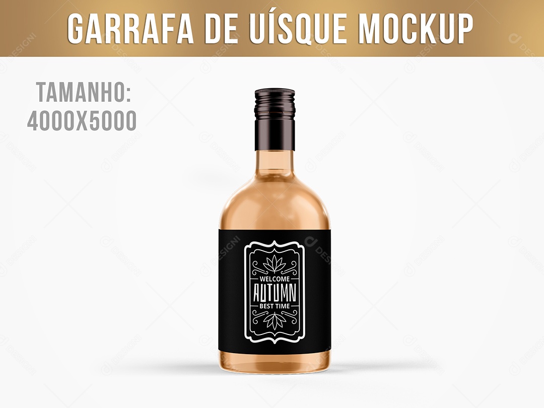 Garrafa de Uísque Mockup PSD Editável