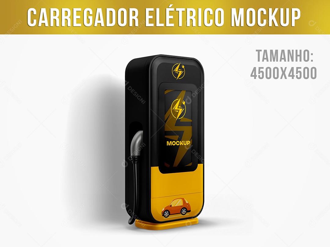 Carregador Elétrico Mockup PSD Editável