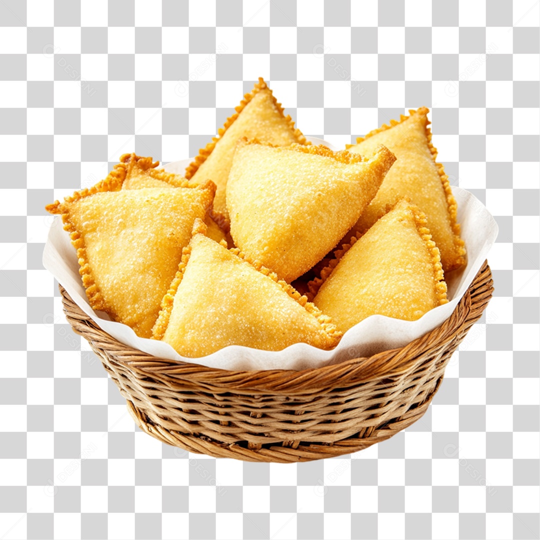 Cesta com Salgados Lanche PNG Transparente
