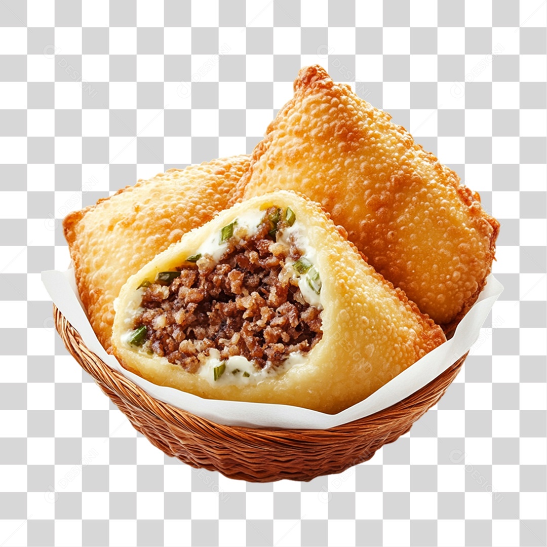 Cesta com Salgados Lanche PNG Transparente
