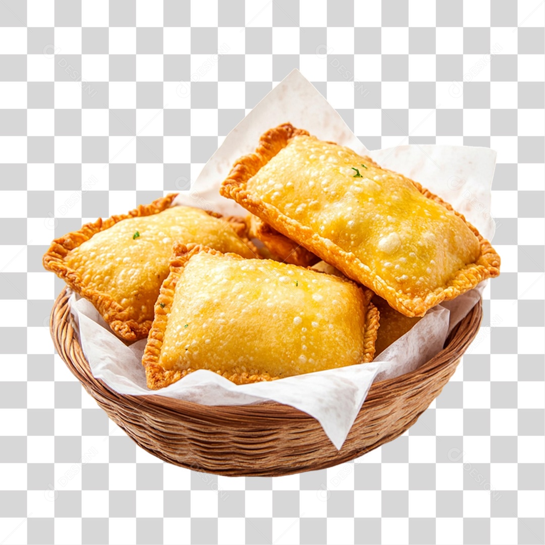 Cesta com Salgados Lanche PNG Transparente