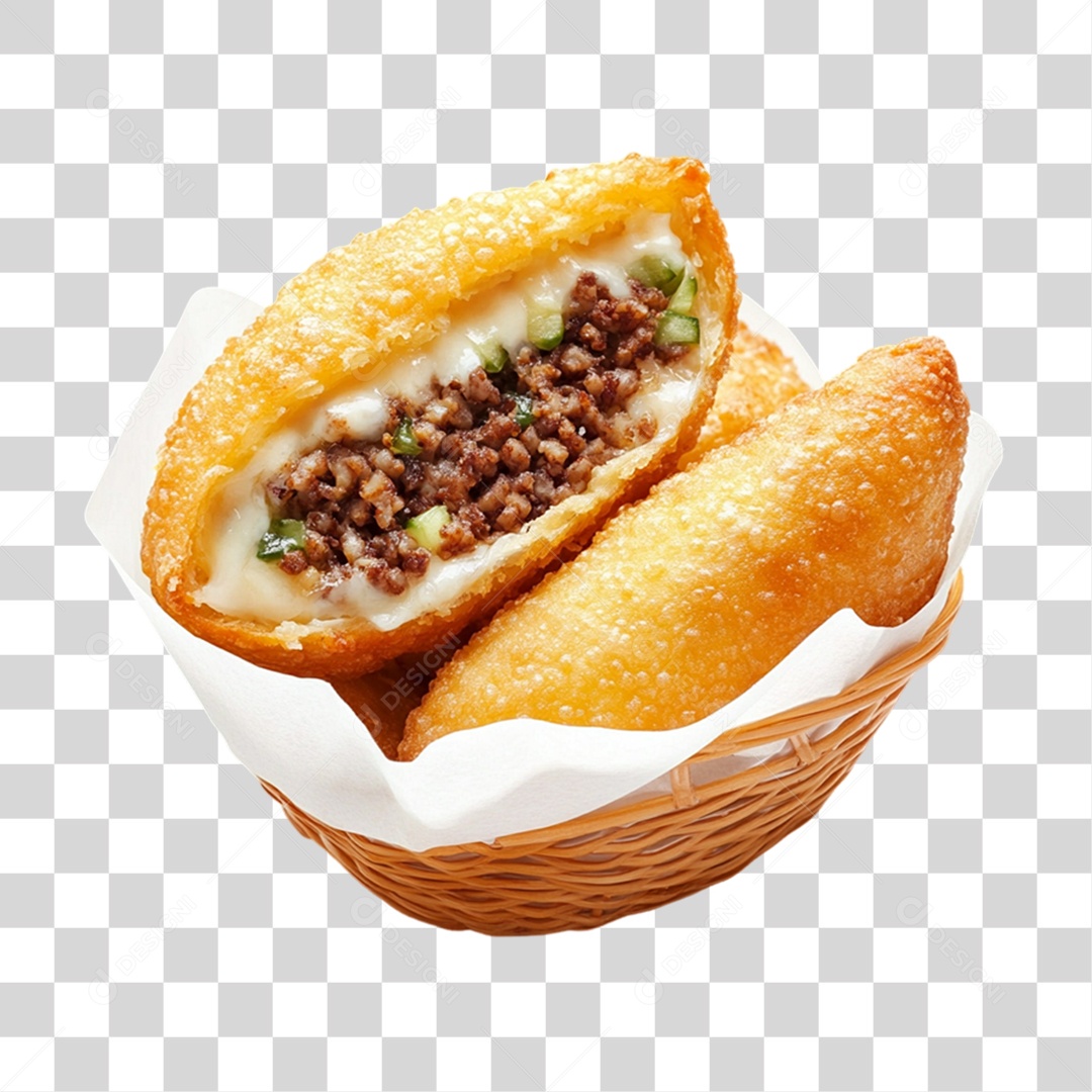 Cesta com Salgados Lanche PNG Transparente