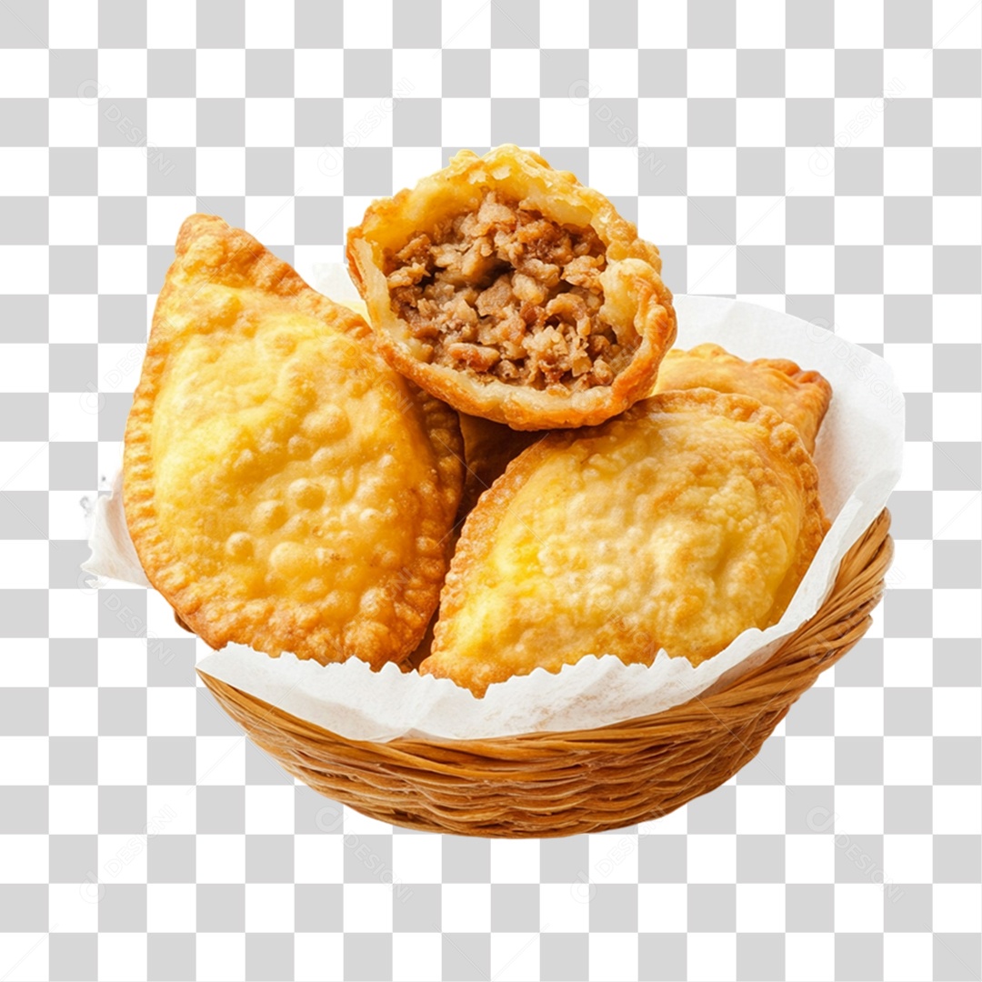 Cesta com Salgados Lanche PNG Transparente