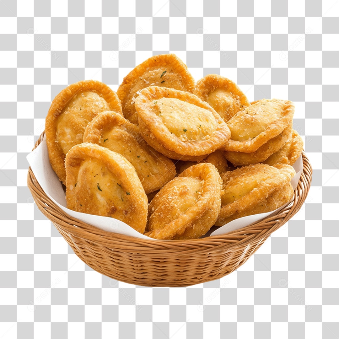 Cesta com Salgados Lanche PNG Transparente