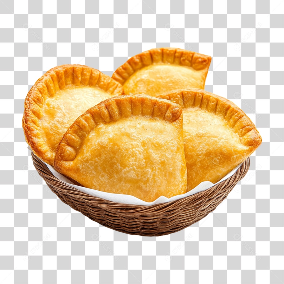Cesta com Salgados Lanche PNG Transparente