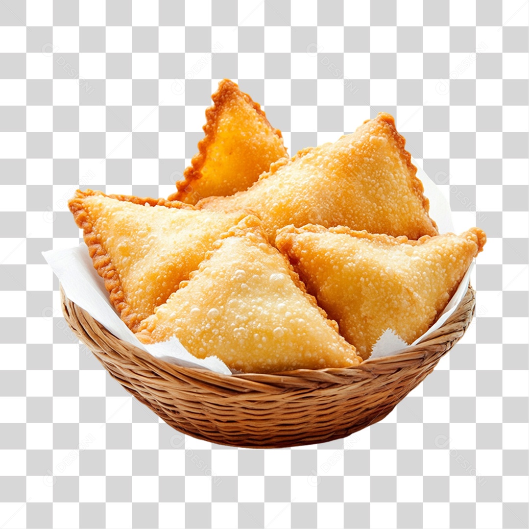 Cesta com Salgados Lanche PNG Transparente