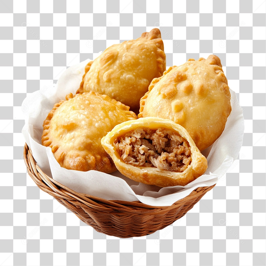 Cesta com Salgados Lanche PNG Transparente