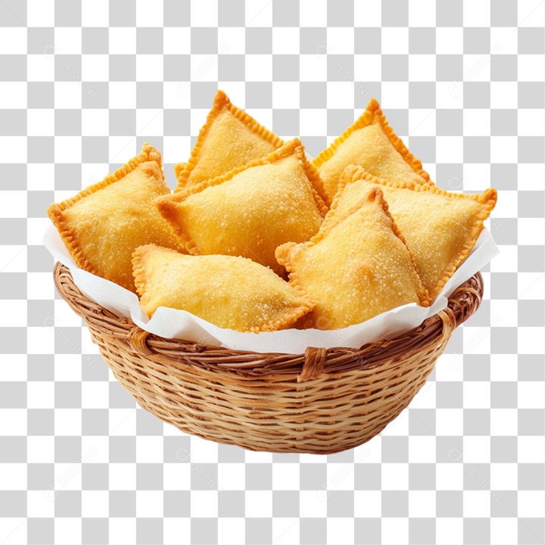 Cesta com Salgados Lanche PNG Transparente