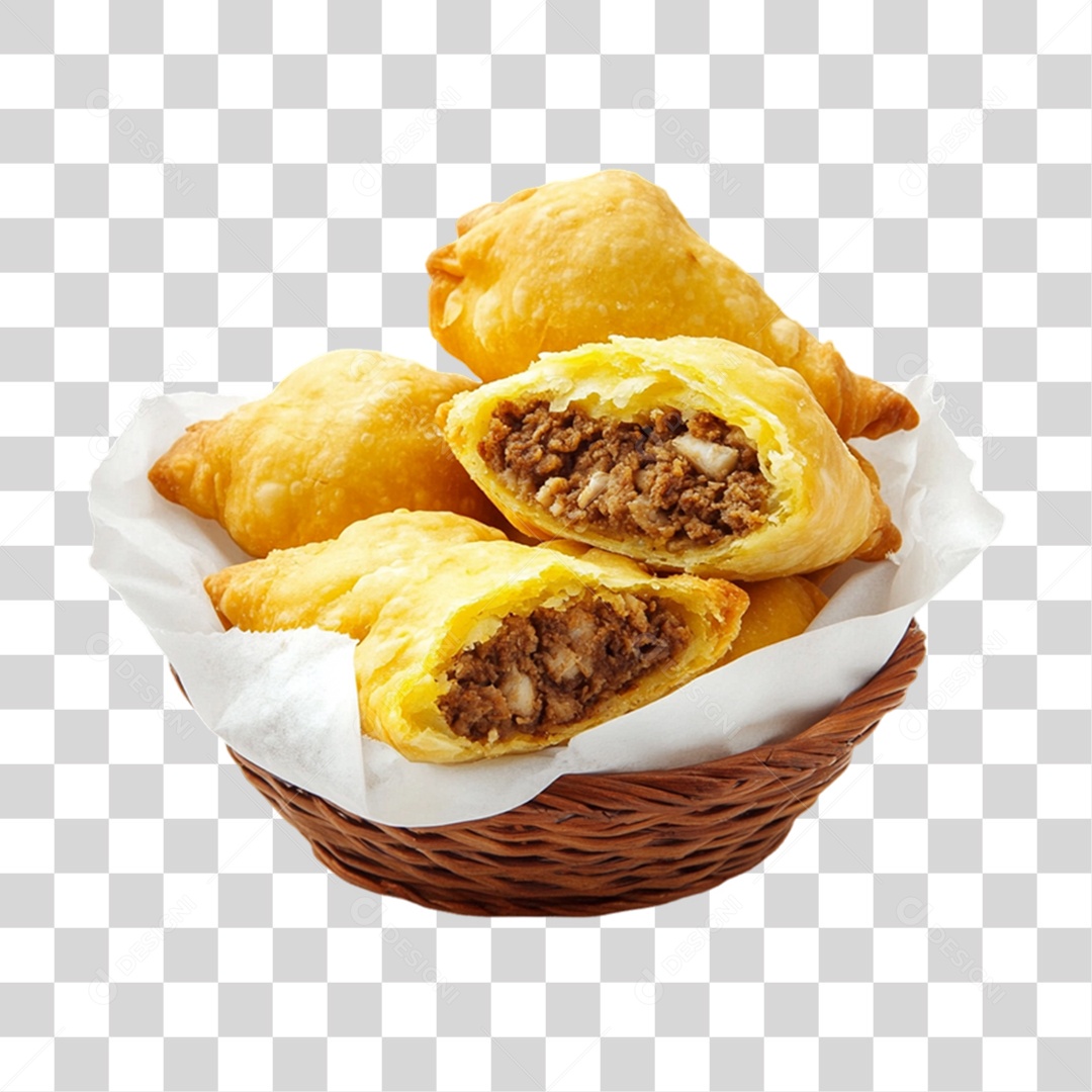 Cesta com Salgados Lanche PNG Transparente