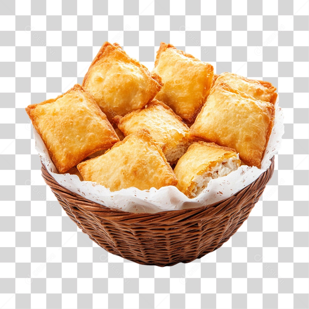 Cesta com Salgados Lanche PNG Transparente