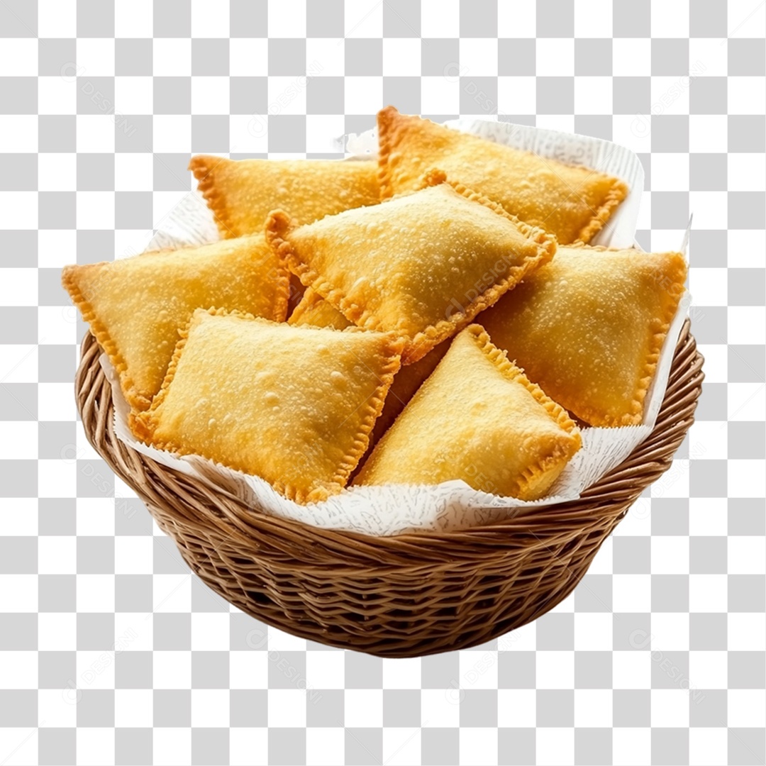 Cesta com Salgados Lanche PNG Transparente