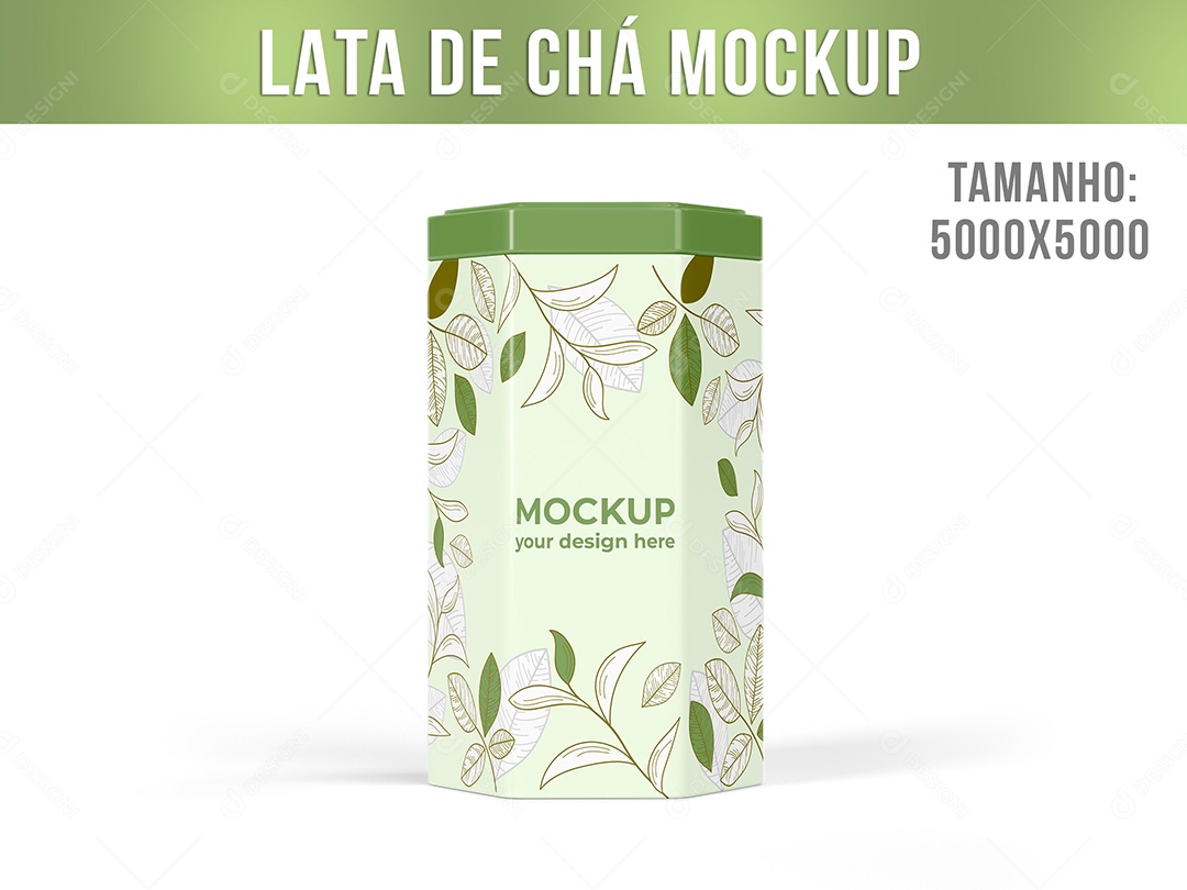 Lata de Chá Mockup PSD Editável
