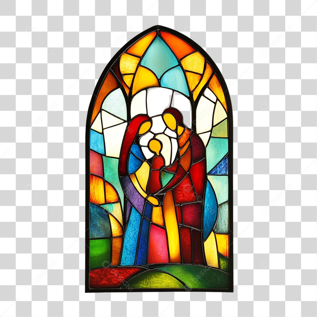 Elemento 3D Vidro de Igreja Janela PNG Transparente