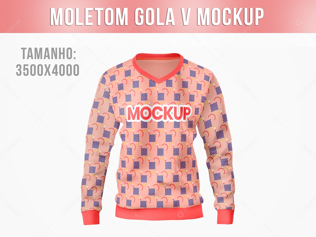 Moletom Gola V Mockup PSD Editável