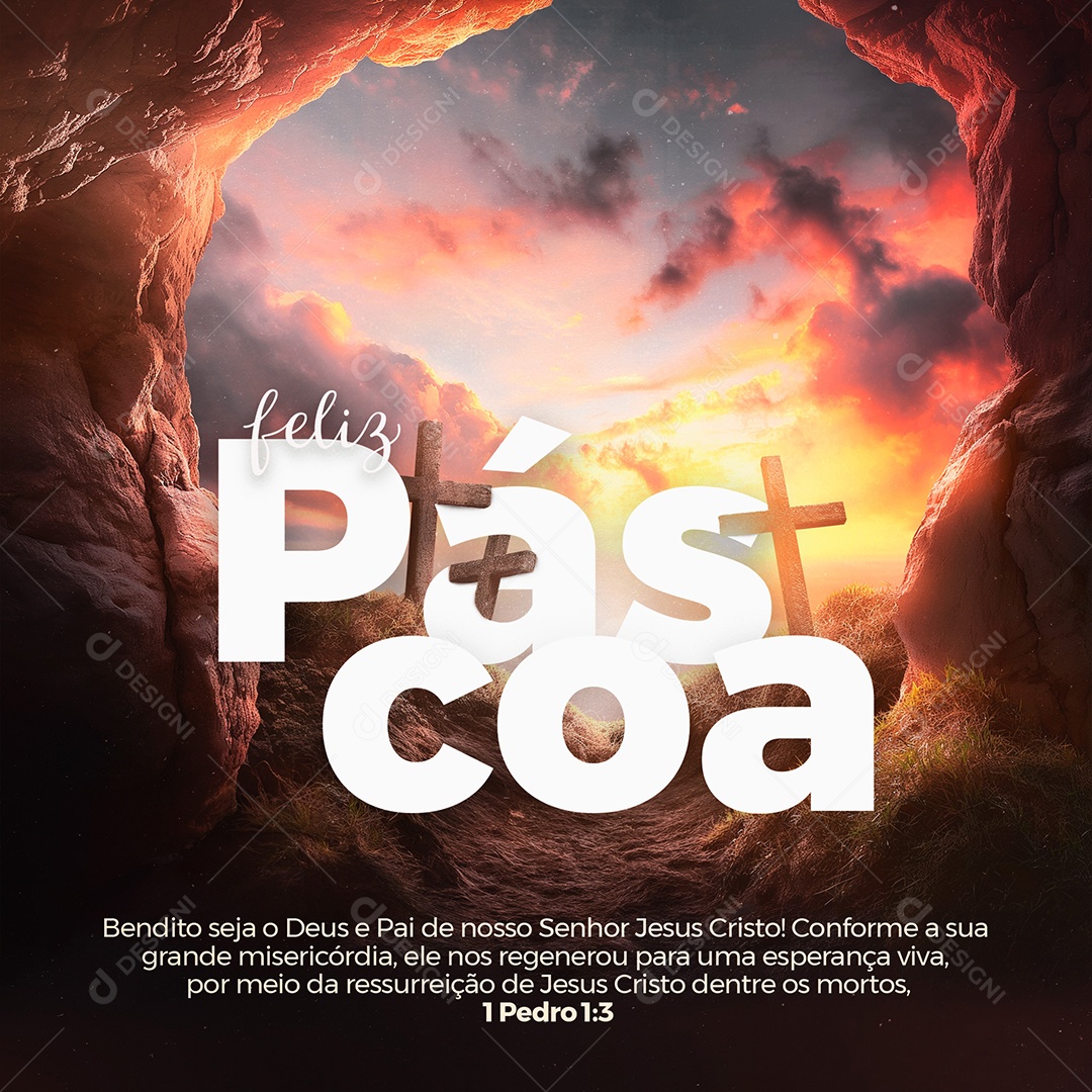 Feliz Páscoa 31 de Março Social Media PSD Editável