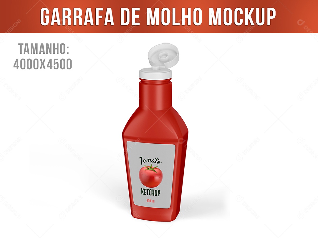 Mockup Garrafa De Molho PSD Editável