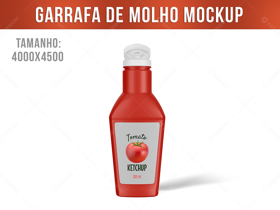Mockup Garrafa De Molho PSD Editável
