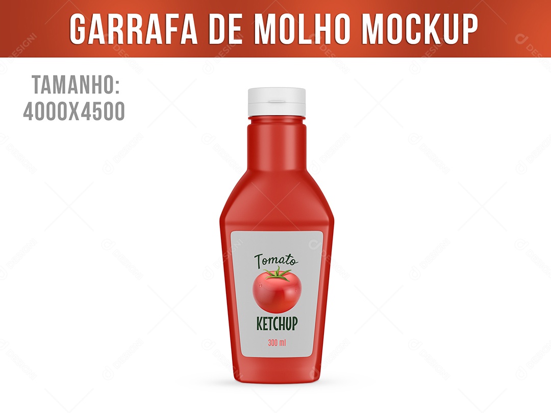 Mockup Garrafa De Molho PSD Editável