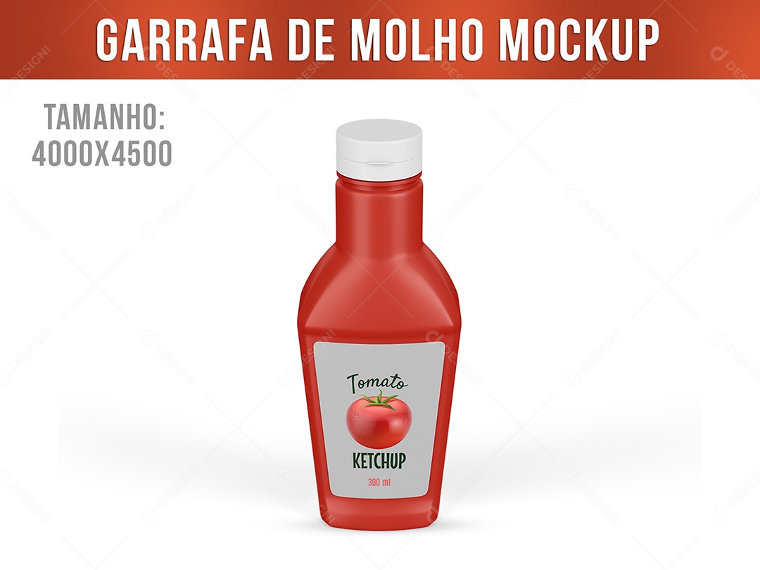 Mockup Garrafa De Molho PSD Editável