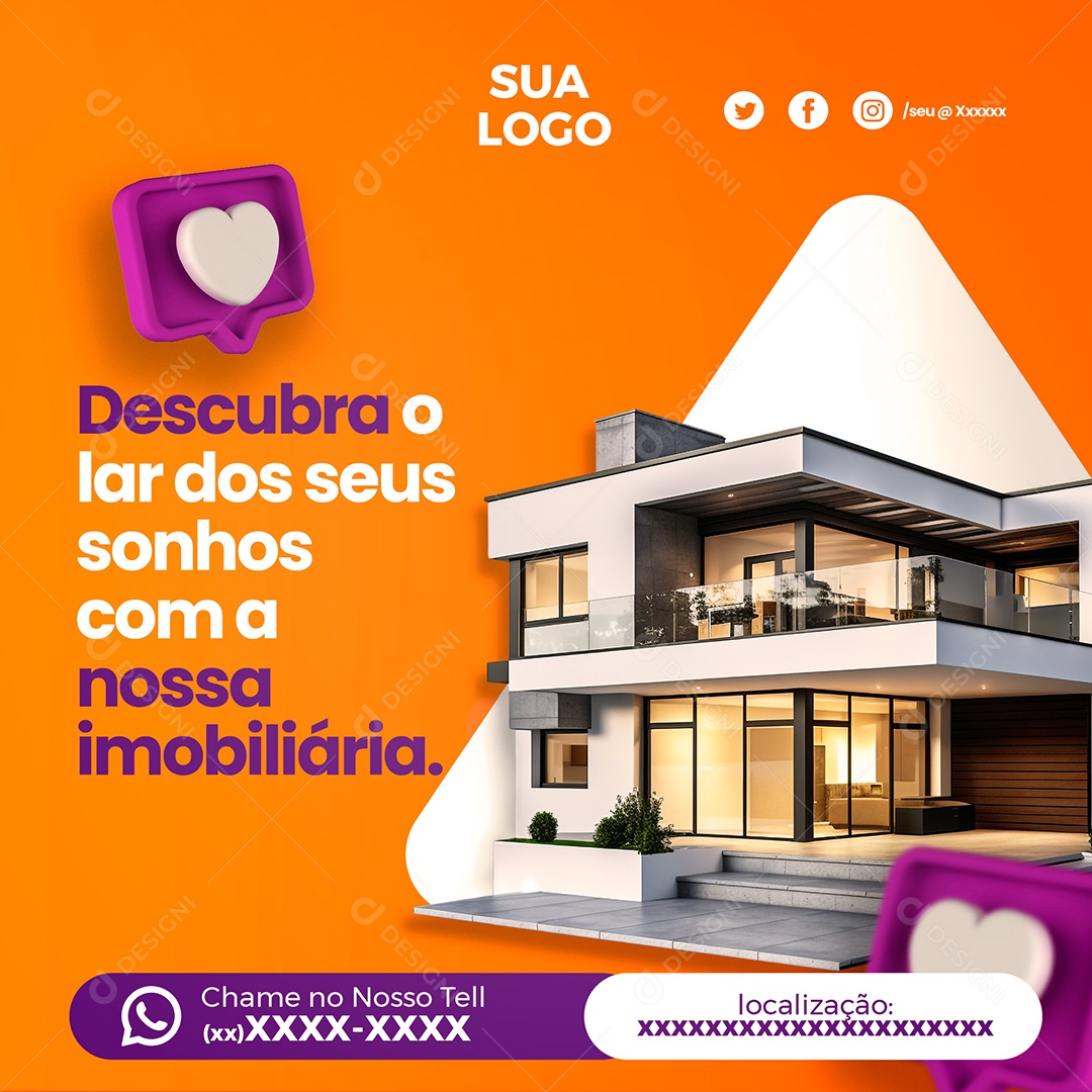 Imobiliária Nossa Imobiliária Social Media PSD Editável