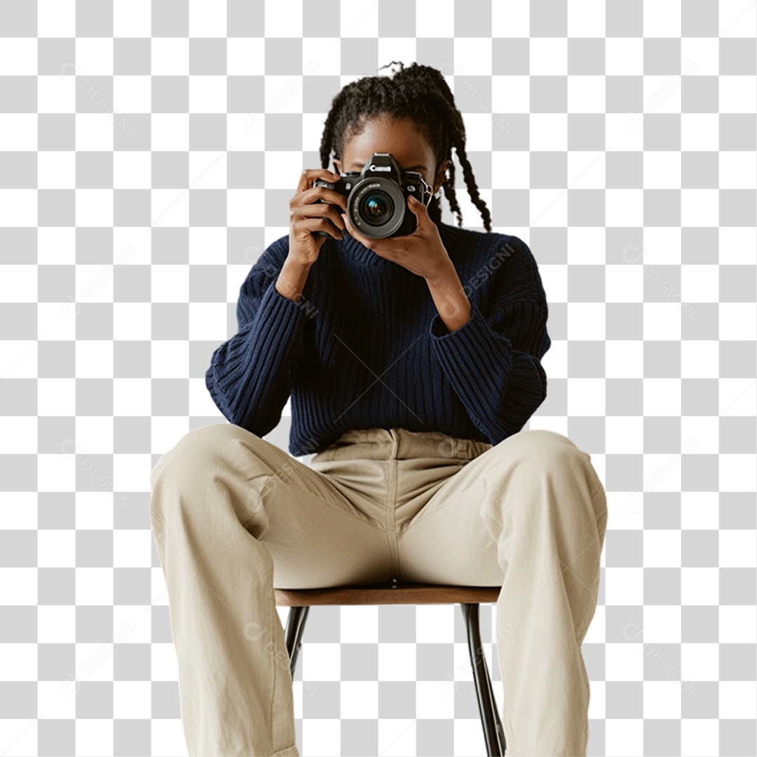 Mulher Fotógrafa PNG Transparente