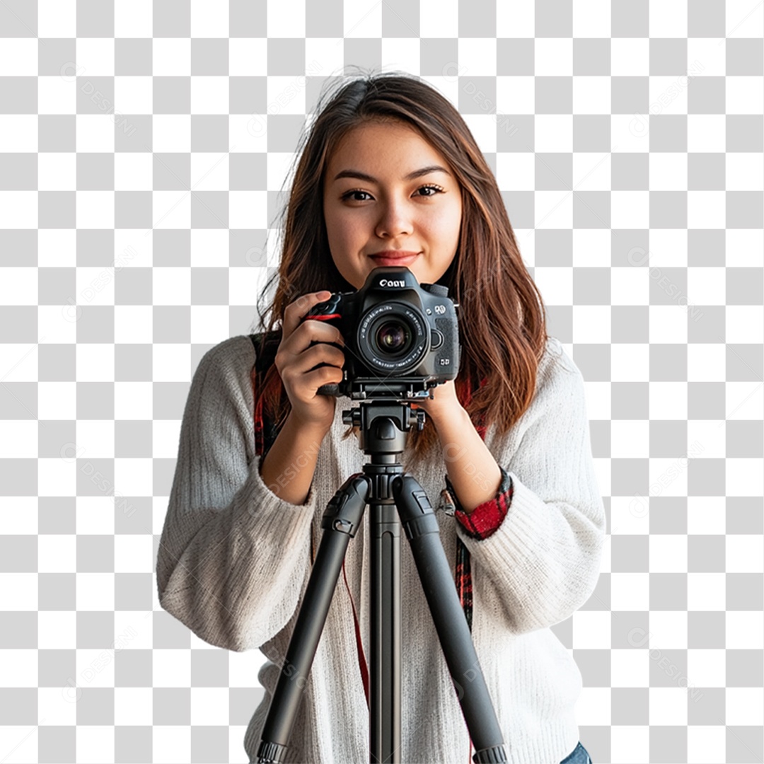 Mulher Fotógrafa PNG Transparente