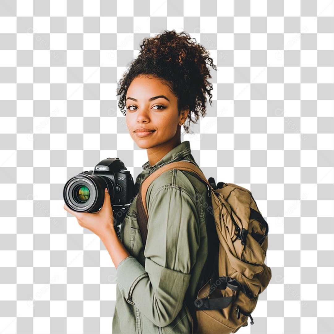 Mulher Fotógrafa PNG Transparente