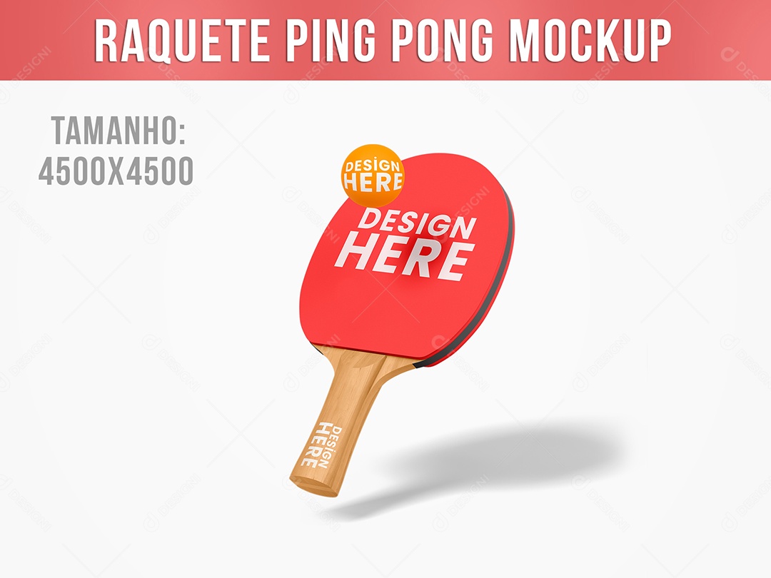 Raquete de Ping Pong Mockup PSD Editável