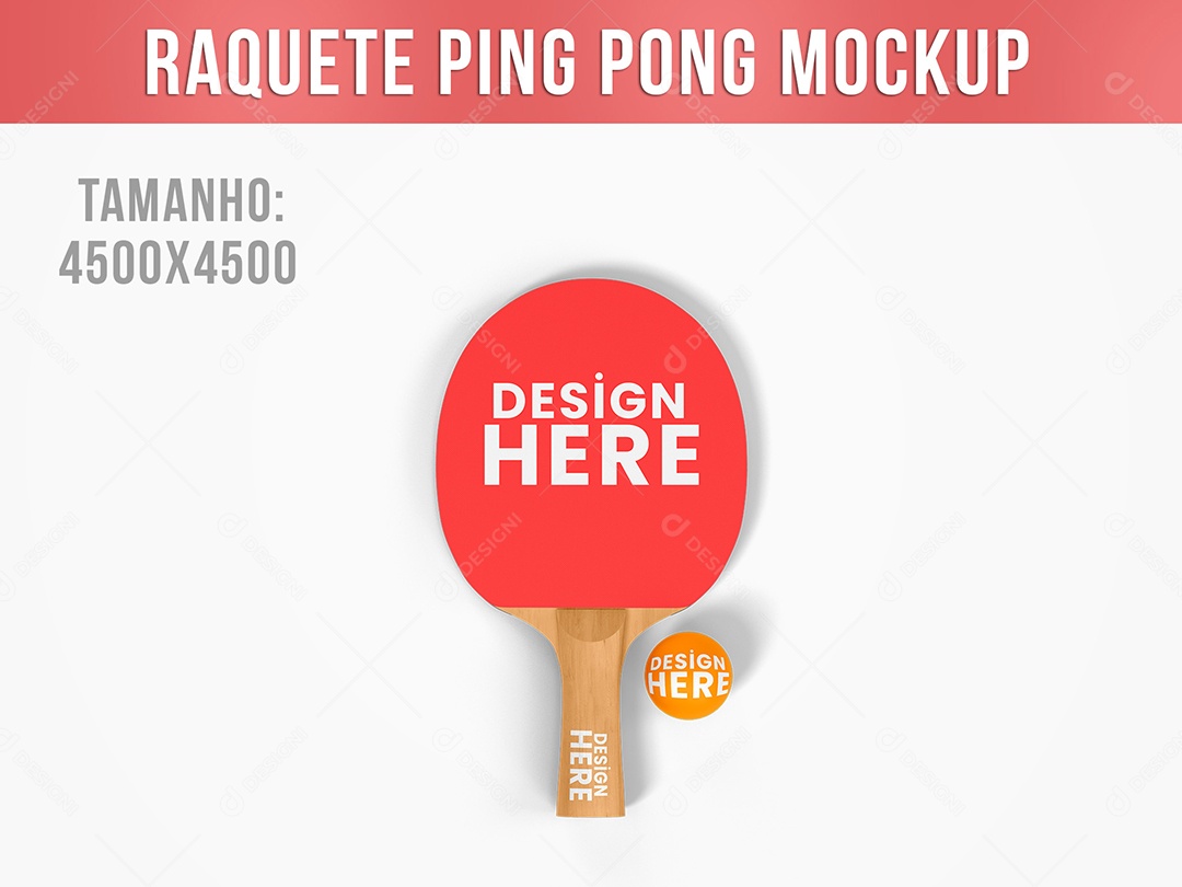 Raquete de Ping Pong Mockup PSD Editável