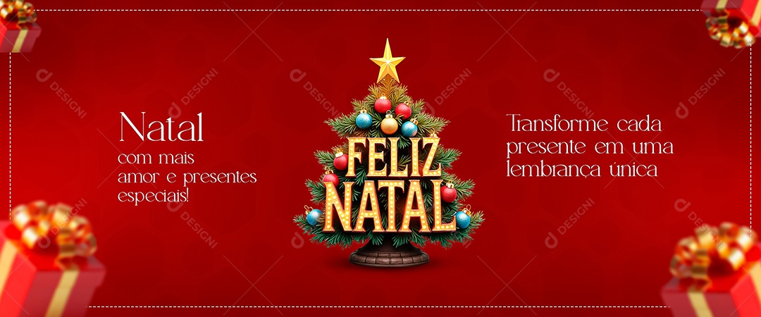 Banner Feliz Natal 25 de Dezembro Social Media PSD Editável