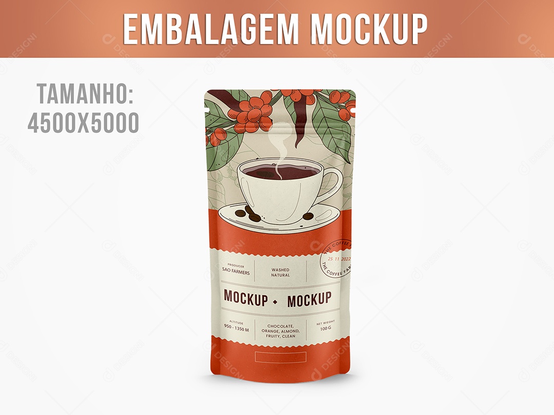 Mockup Embalagem de Café PSD Editável