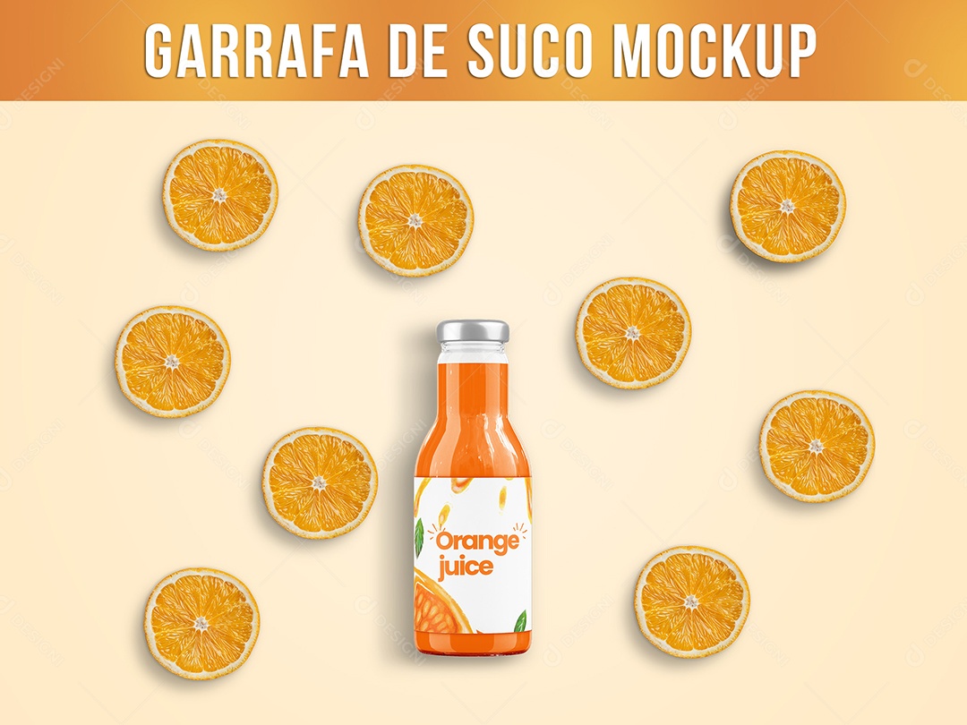 Garrafa de Suco Mockup PSD Editável