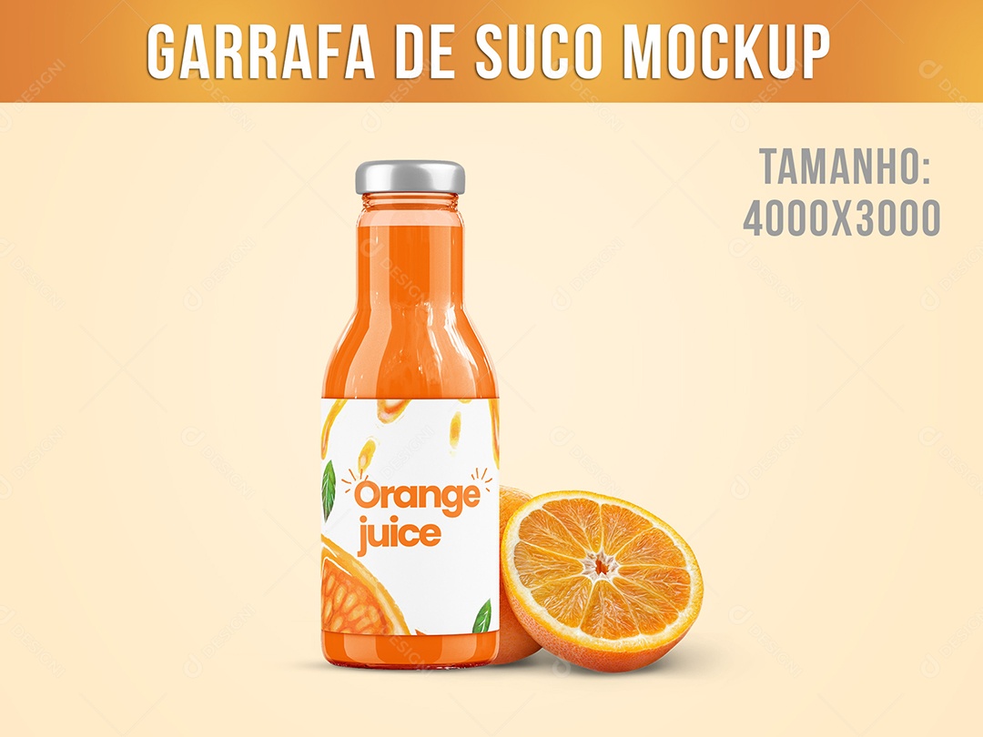 Garrafa de Suco Mockup PSD Editável