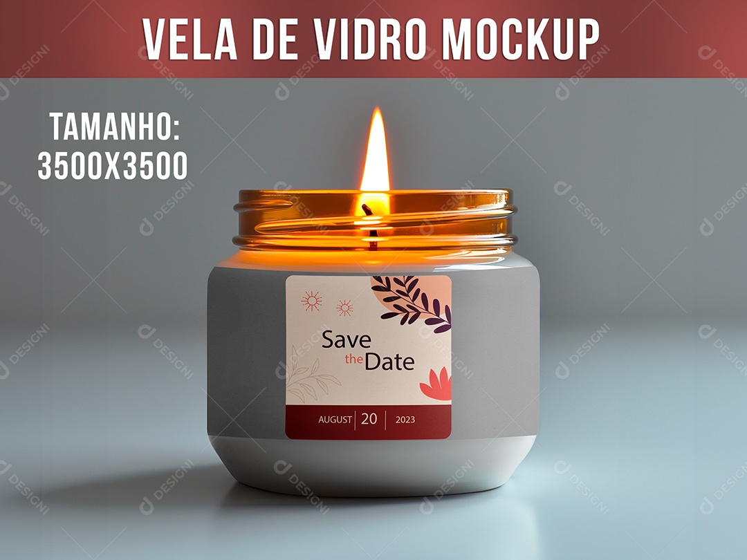 Vela de Vidro PSD Editável