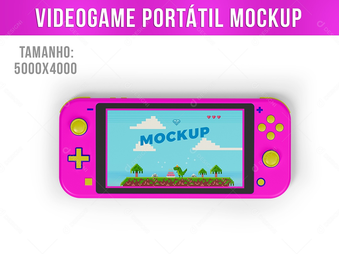 Video Game Portátil Mockup PSD Editável