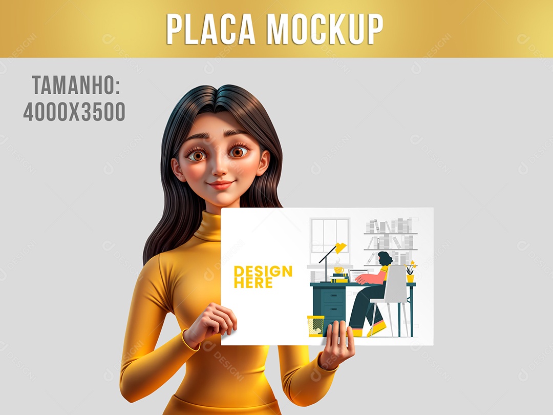 Placa Mockup PSD Editável