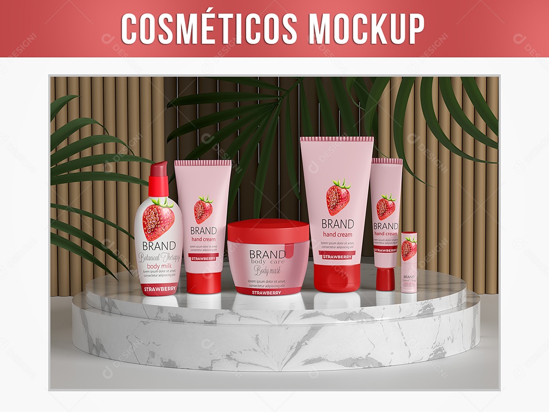 Cosméticos Mockup PSD Editável