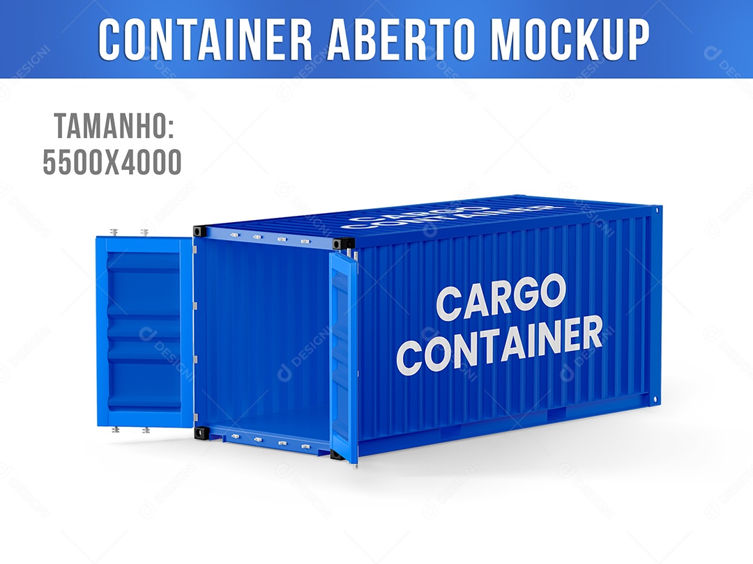 Container Aberto Mockup PSD Editável