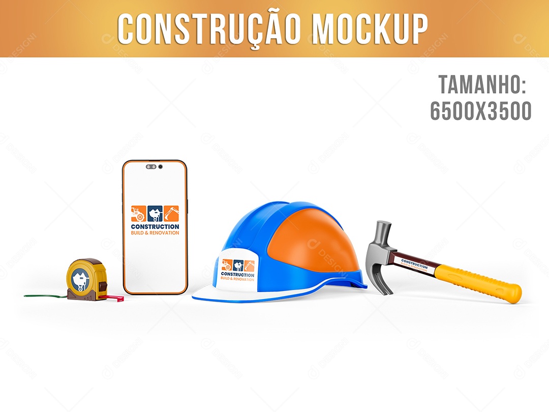 Construção Mockup PSD Editável