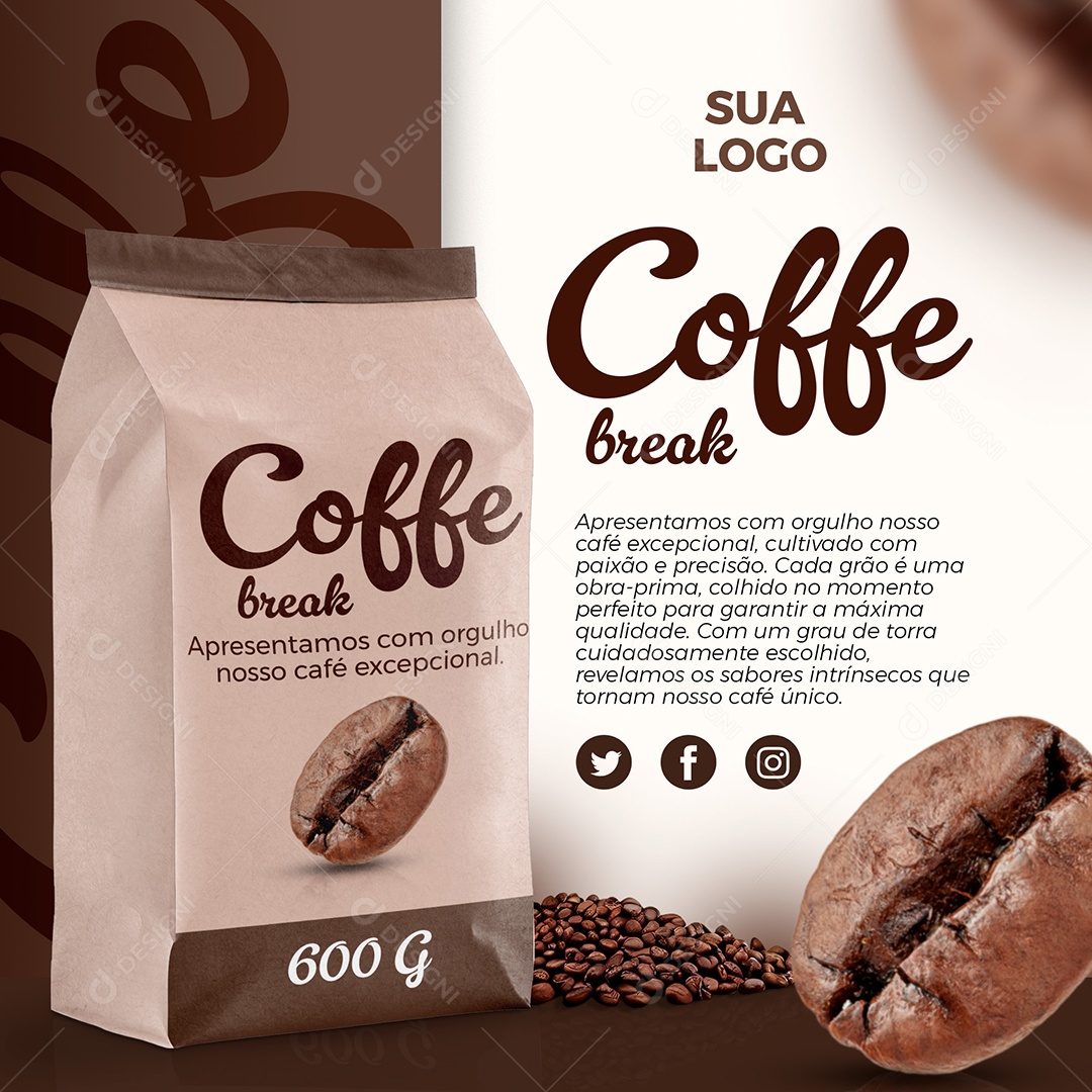 Coffe Break Social Media PSD Editável